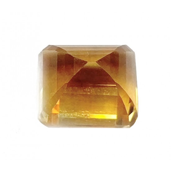 10ct Certified Natural Yellow Citrine Square Cut  Semi Precious Faceted Gemstone