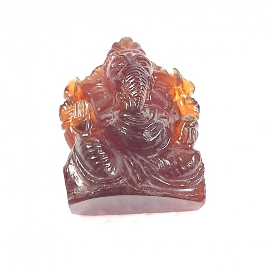 40ct Natural Certified Rarest Hessonite Garnet Gomed Ganesha Carving 40ct Natural Certified Rarest Hessonite Garnet Gomed Ganesha Carving