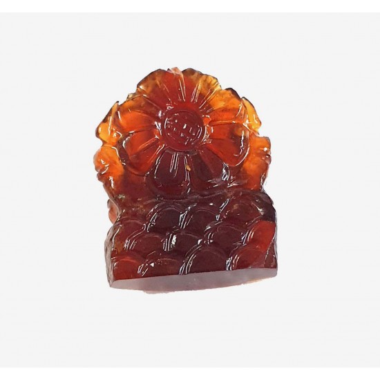 40ct Natural Certified Rarest Hessonite Garnet Gomed Ganesha Carving 40ct Natural Certified Rarest Hessonite Garnet Gomed Ganesha Carving