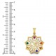 925 Sterling Silver Om Religious Locket, 9 Stones Navratan Gold Plated Unisex Pendant