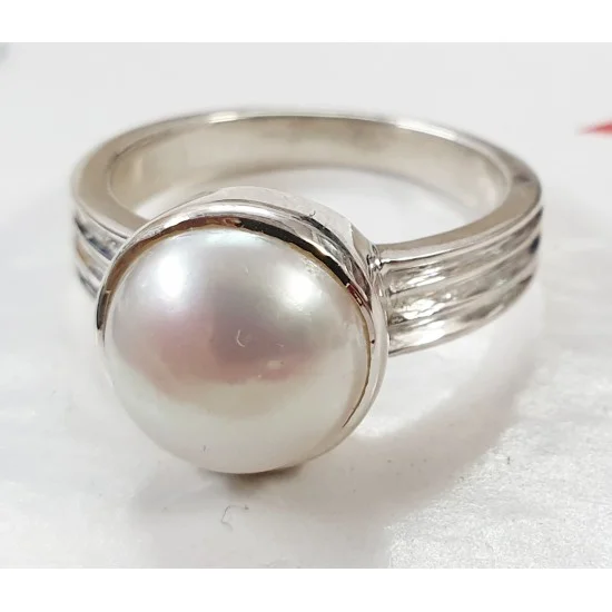 Buy Unheated Untreated Stone Pearl Ring Original Stone Moti Ring By  CEYLONMINE Online - Get 62% Off