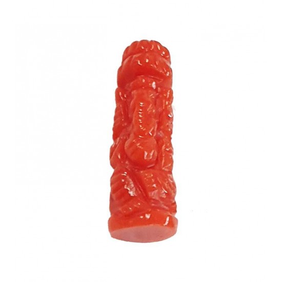 4.40ct Natural Certified Rarest Italian Red Coral Ganesha Carving