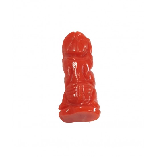 4.40ct Natural Certified Rarest Italian Red Coral Ganesha Carving