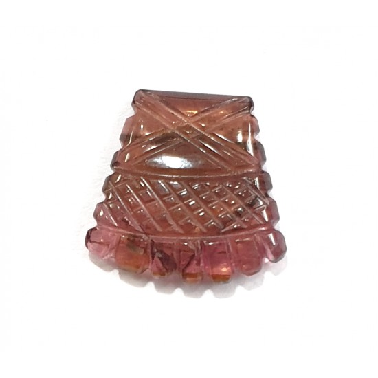 8ct Natural Certified Pink Tourmaline Fancy Shape Carving