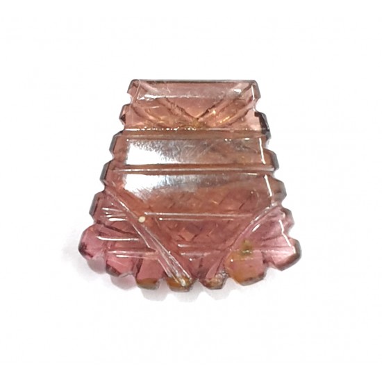 8ct Natural Certified Pink Tourmaline Fancy Shape Carving