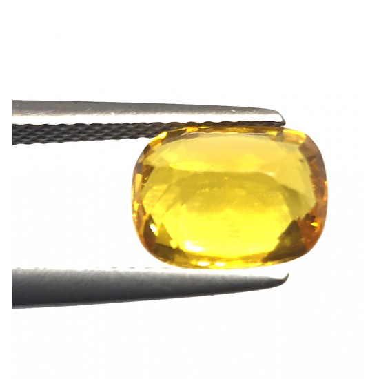 3.55 Ct 4 Ratti Certified Earth Mined Yellow Sapphire Finest Quality