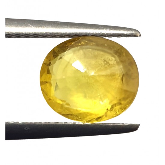 3.55 Ct 4 Ratti Natural Certified Earth Mined Yellow Sapphire Finest Quality