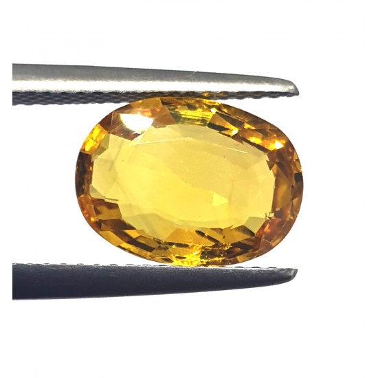 3.80 Ct 4.25 Ratti Certified Natural Yellow Sapphire Finest Quality