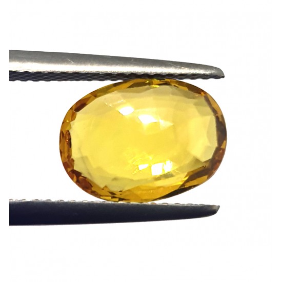 3.80 Ct 4.25 Ratti Certified Natural Yellow Sapphire Finest Quality