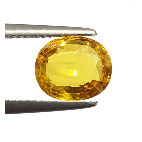 3.30 Ct Certified  Premium Quality Yellow Sapphire Clean Transparent