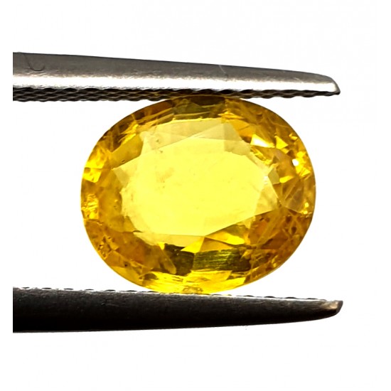 3.10 Ct 3.50 Ratti Certified Untreated Yellow Sapphire Super Premium Quality
