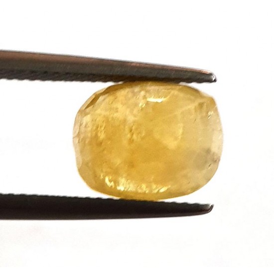6.32ct Natural Certified Ceylon Yellow Sapphire Pukhraj Loose Gemstone 6.32ct Natural Certified Ceylon Yellow Sapphire Pukhraj Loose Gemstone