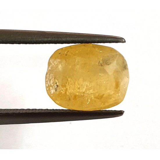 6.32ct Natural Certified Ceylon Yellow Sapphire Pukhraj Loose Gemstone 6.32ct Natural Certified Ceylon Yellow Sapphire Pukhraj Loose Gemstone