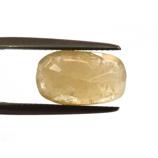 8ct Natural Certified Ceylon Yellow Sapphire Pukhraj Oval Loose Gemstone
